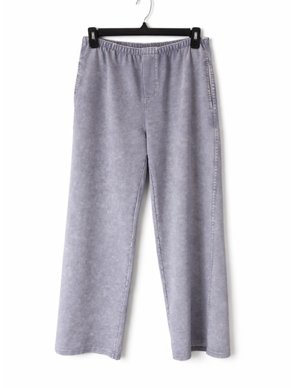 Vanilla Star Woman’s Cozy Relaxed Wide-Leg Pants in Light Gray-stretchy